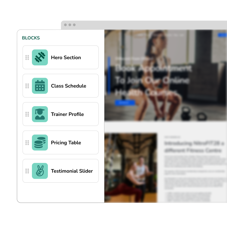 50+ Gym Content Blocks